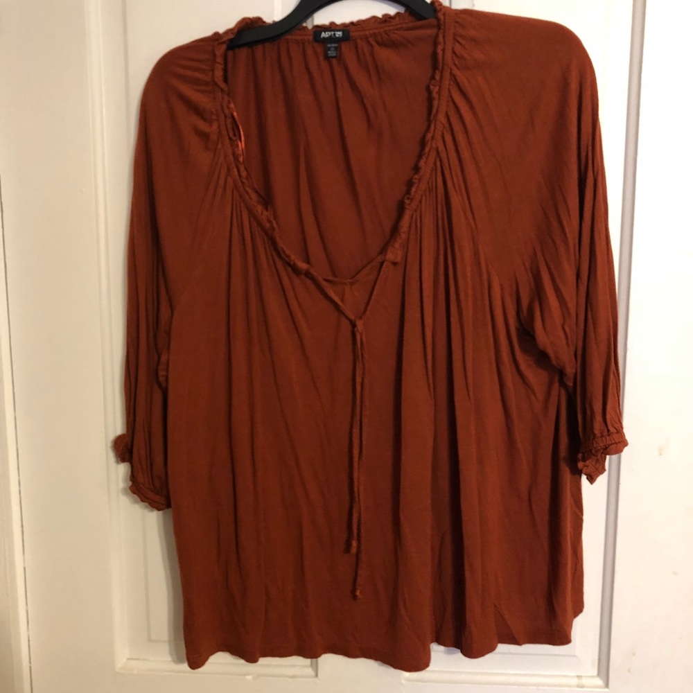 Apt. 9 Burnt Orange Peasant Top